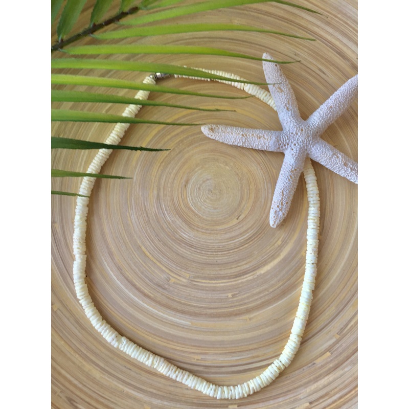 White Clam Rose Shell Necklace