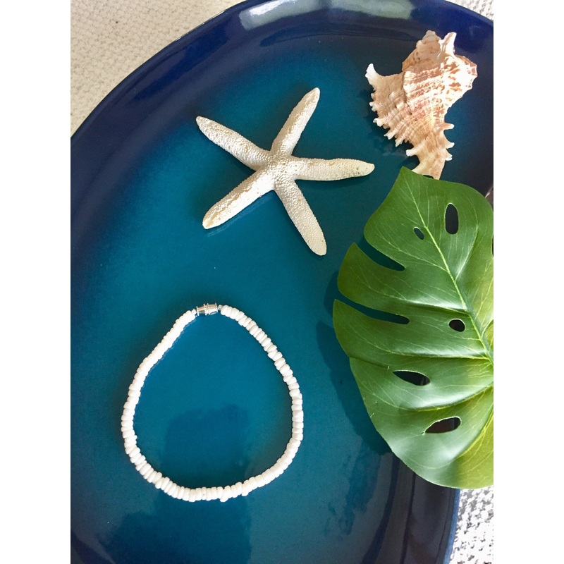 White Puka Shell Anklet