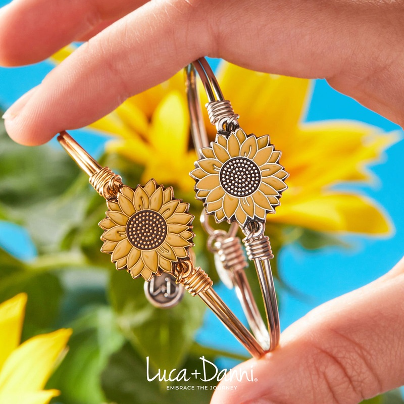 Yellow Sunflower Bangle Bracelet
