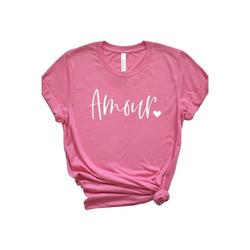 Amour Tee|Black|Deep Heather|Heather Red|Hot Pink|Purple|S|M|L|XL
