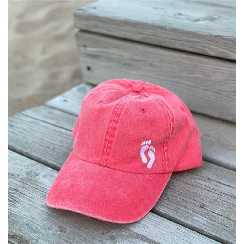 Bare Feet Only Baseball Hat|Coral|One size