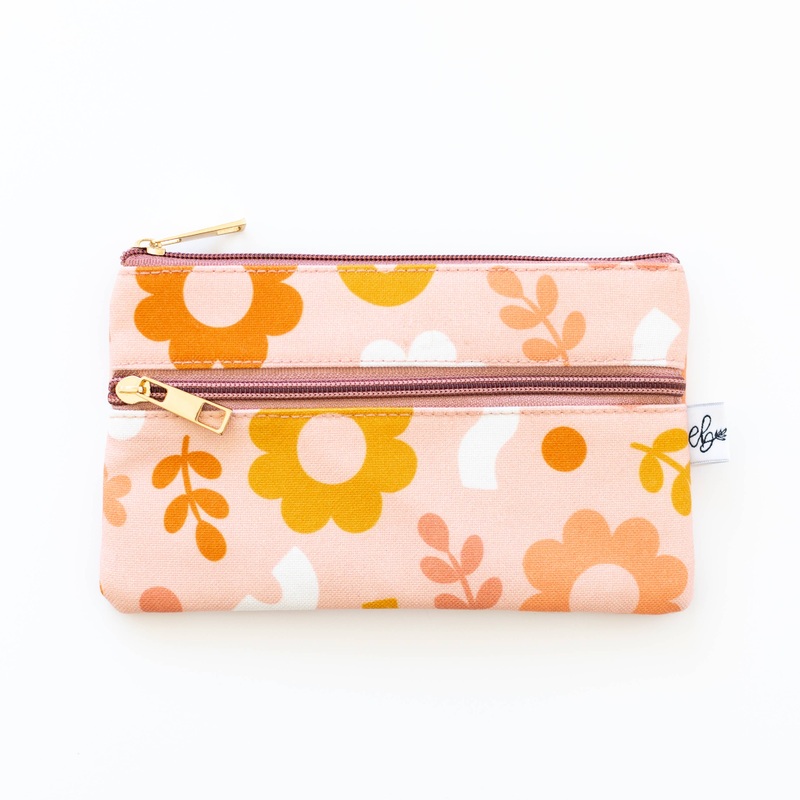Funky Floral Beige Pouch