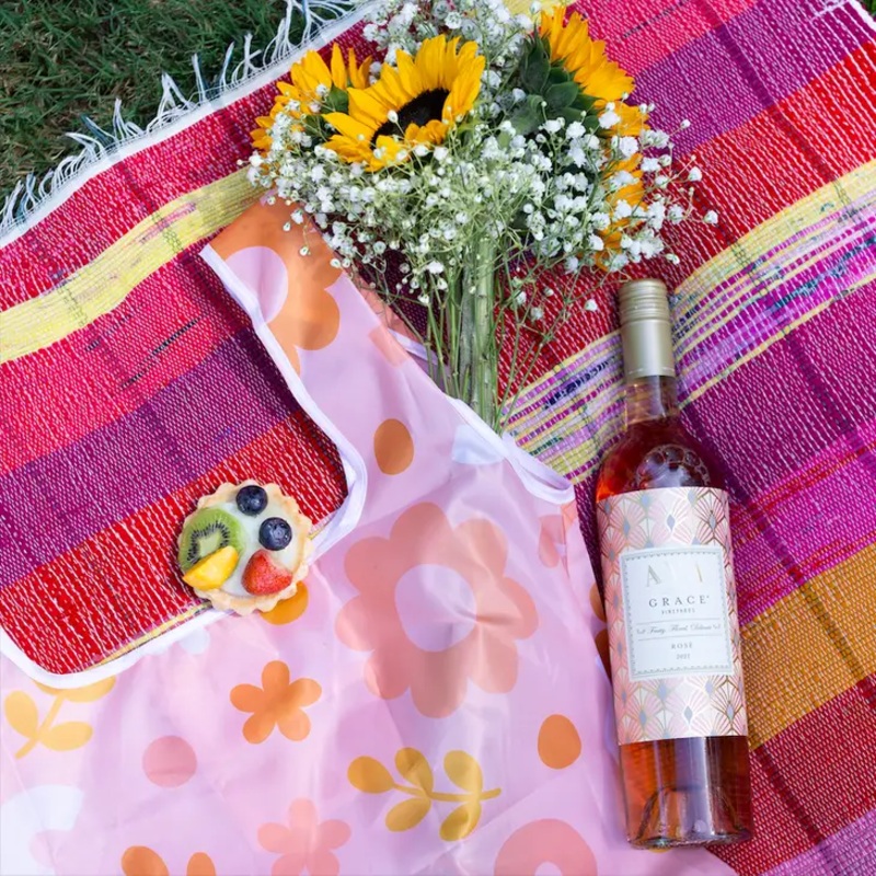 Funky Floral Beige Reusable Bag