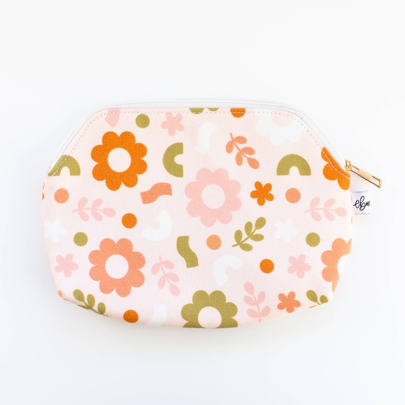 Funky Floral Nude Zipper Pouch