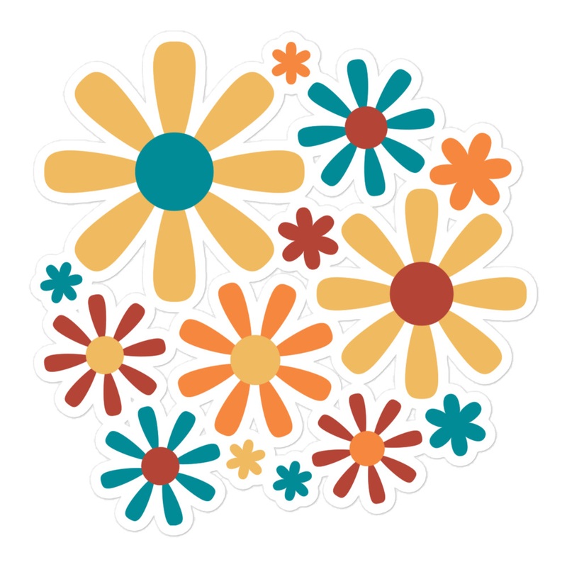 Groovy Bubble-Free Stickers|33|44|5.55.5