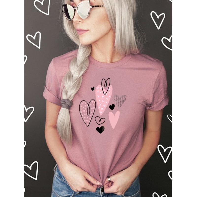 Hearts|Mauve|white|S|M|L|XL