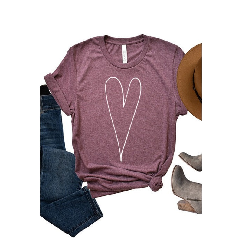 Long Heart|Deep Heather|Mauve|Peach|Plum|Raspberry|Wine|Small|Medium|Large|XL