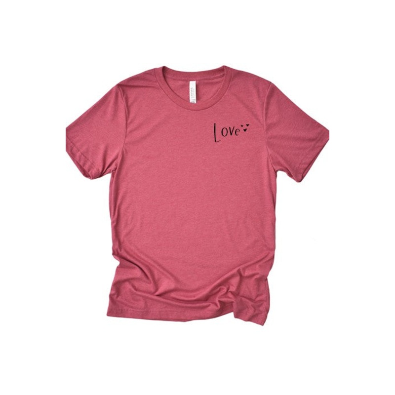 Love Pocket Tee|Purple|Deep Heather|white|Mauve|Berry|Magenta|Heather Red|Hot Pink|L|M|S|XL