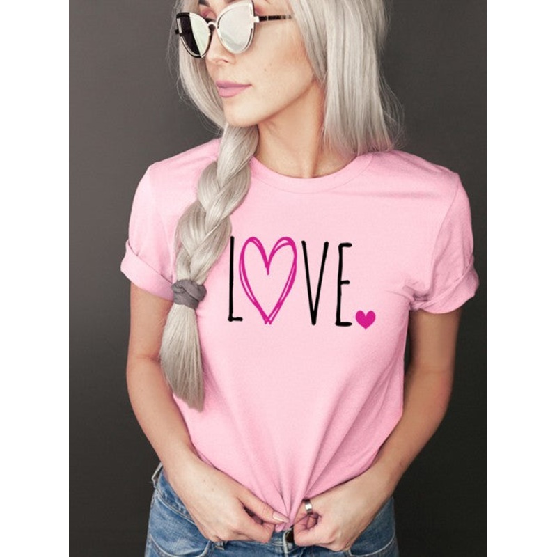 Love Tee|Light Pink|white|S|M|L|XL