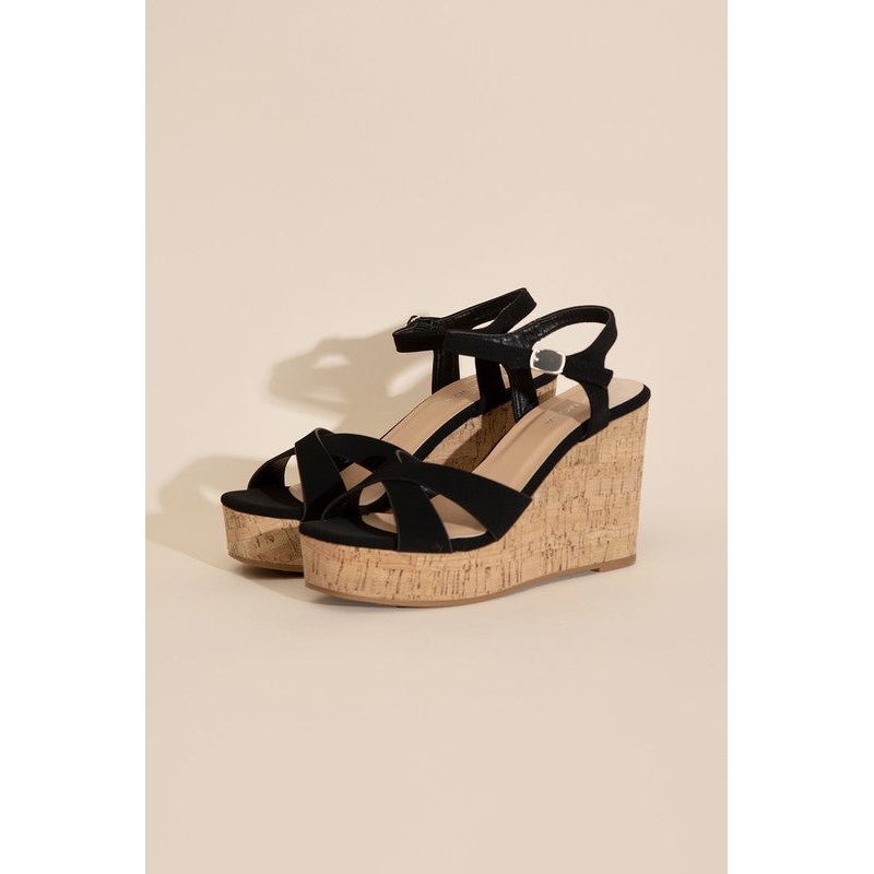 SEDONA-1 WEDGE HEEL SANDALS|Black|5|5.5|6|6.5|7|7.5|8|8.5|10