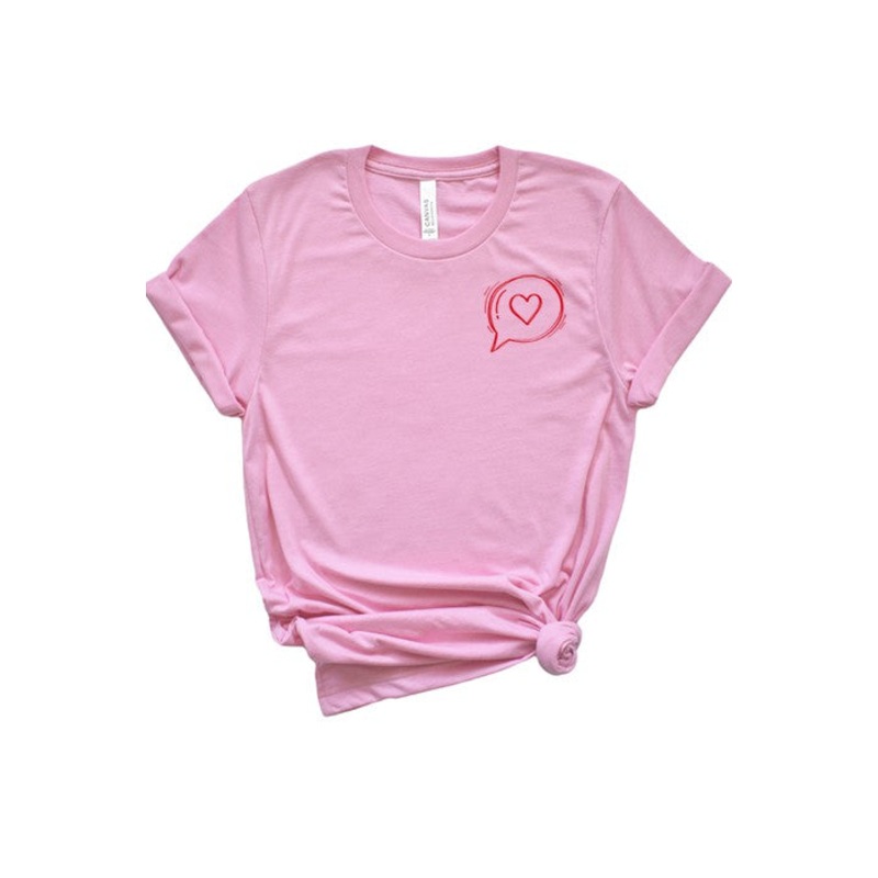 Speech Heart Tee|white|Stone|Light Pink|L|M|S|XL