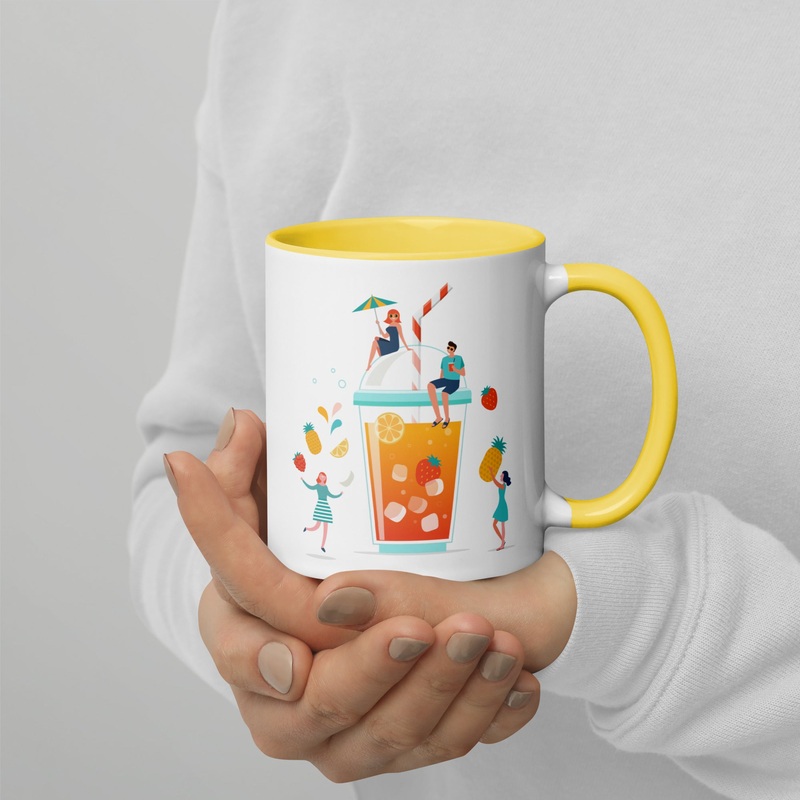 Summertime Refreshments Mug|Yellow|Orange|Blue|Pink|Red