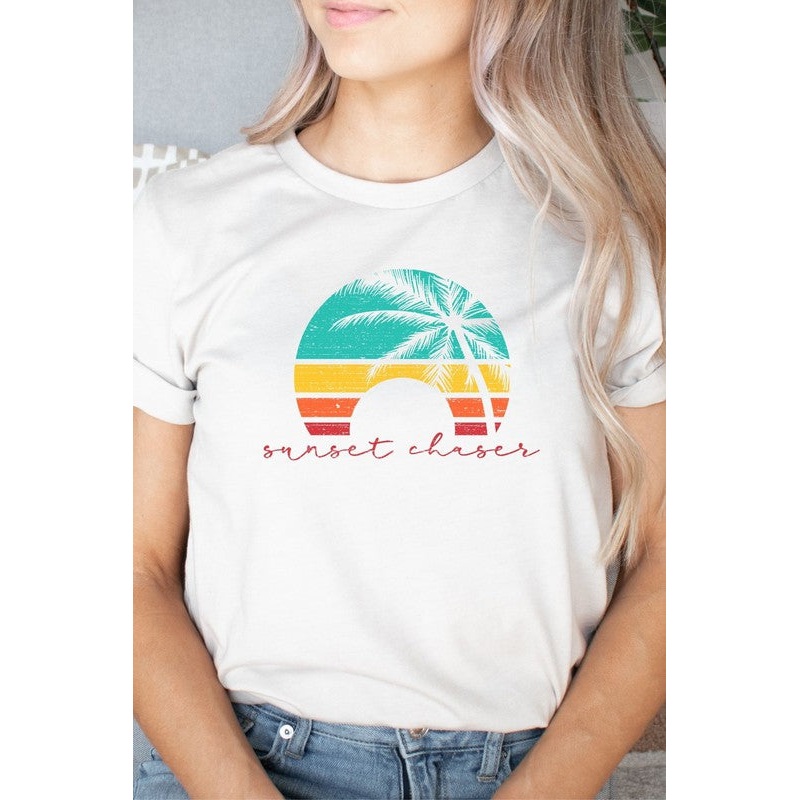 Sunset Chaser Graphic Tee|Athletic Grey|Light Cream|White|L|M|S|XL