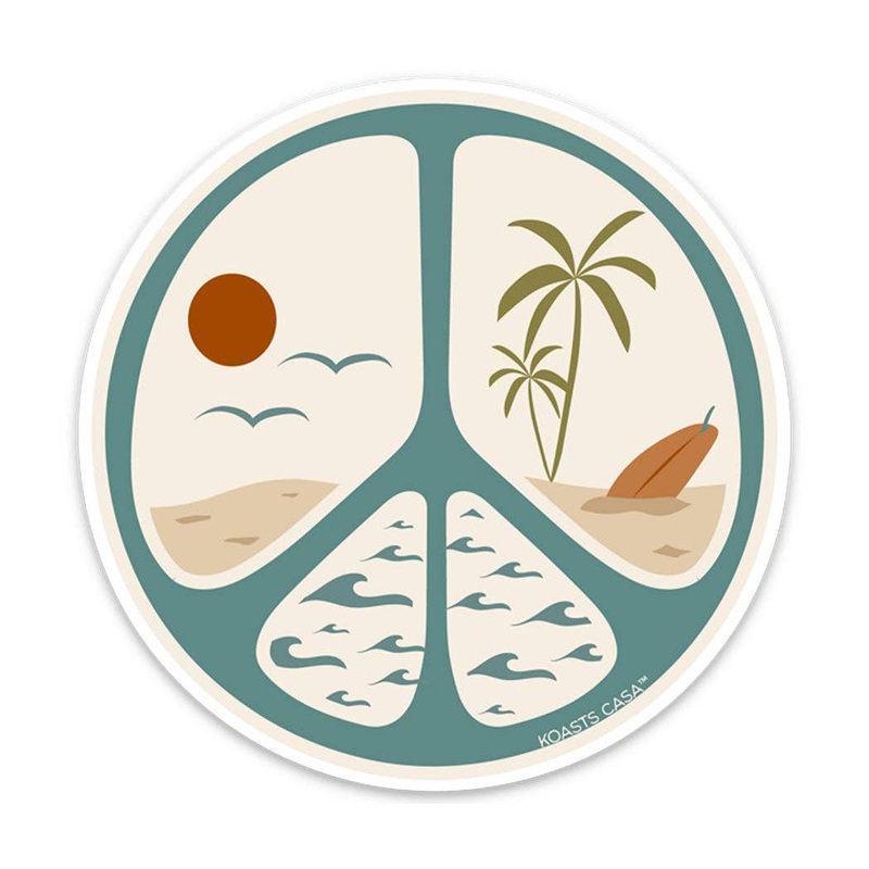 3.5 Beach Peace Sign Sticker