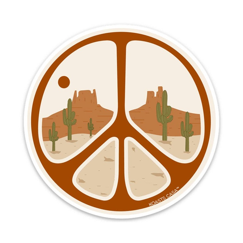 3.5 Desert Peace Sign Sticker