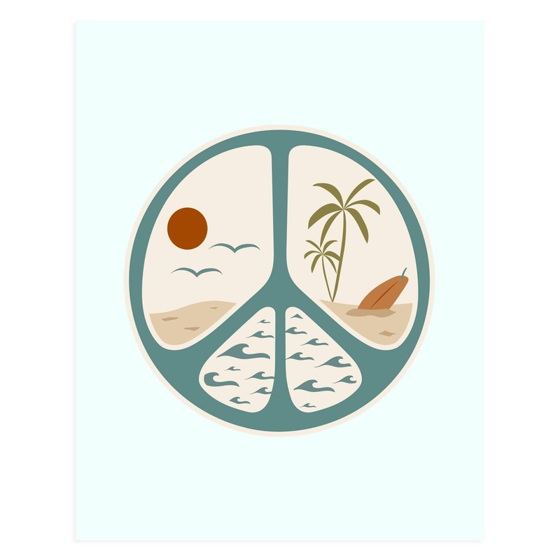 Beach Peace Sign Art Print