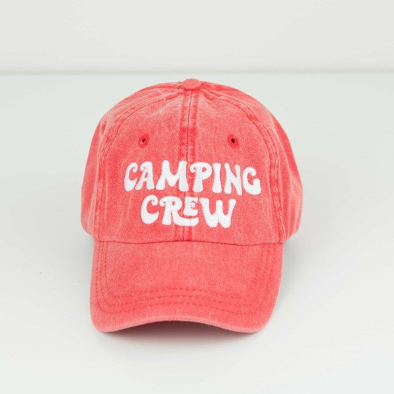 Camping Crew Embroidered Hat|Red|Black|Texas Orange|Forest|Adult