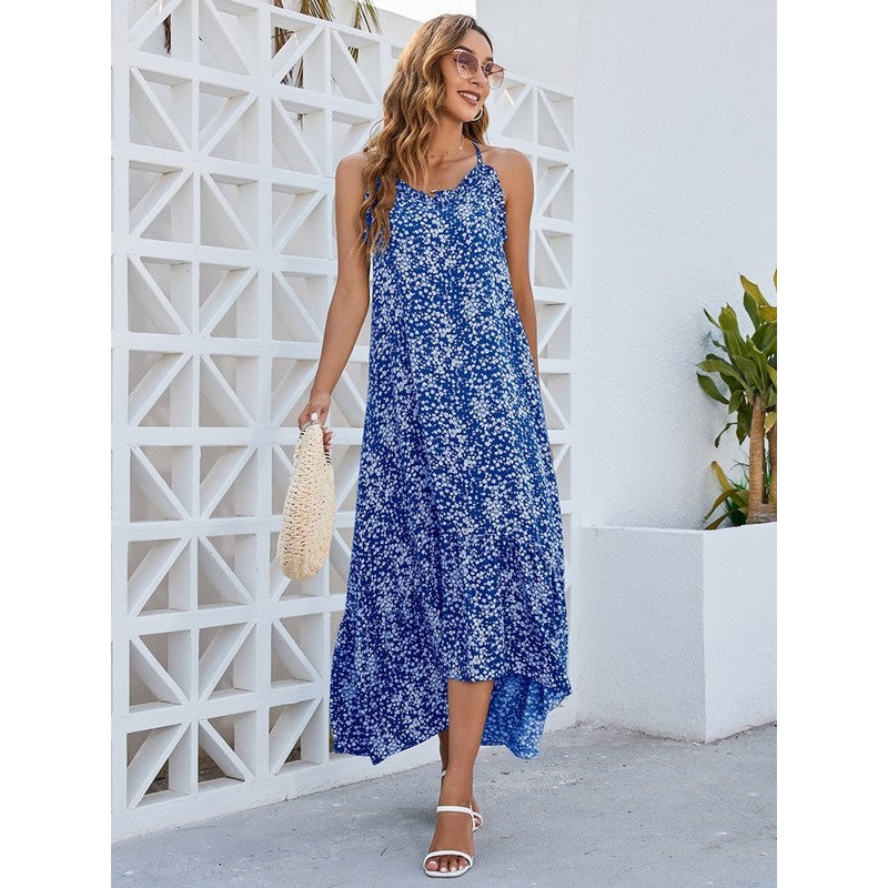 Ditsy Midi Dress|Royal Blue|Sage|Black|Small|Medium|Large