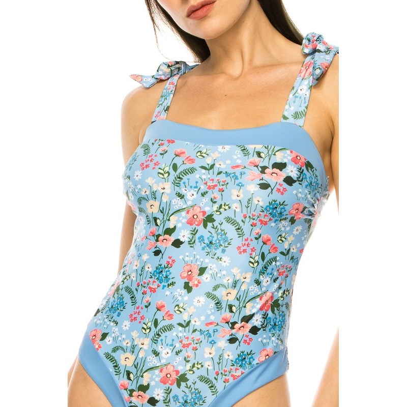 Floral Print One Piece Swimsuit