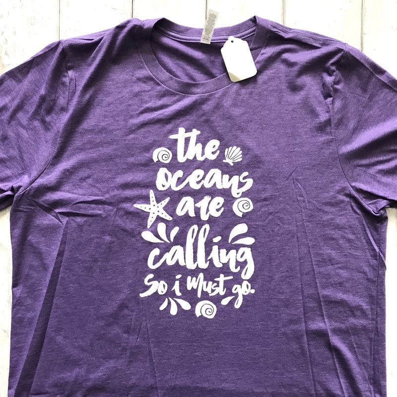 Oceans Are Calling Purple Tee|Small|Large|XL