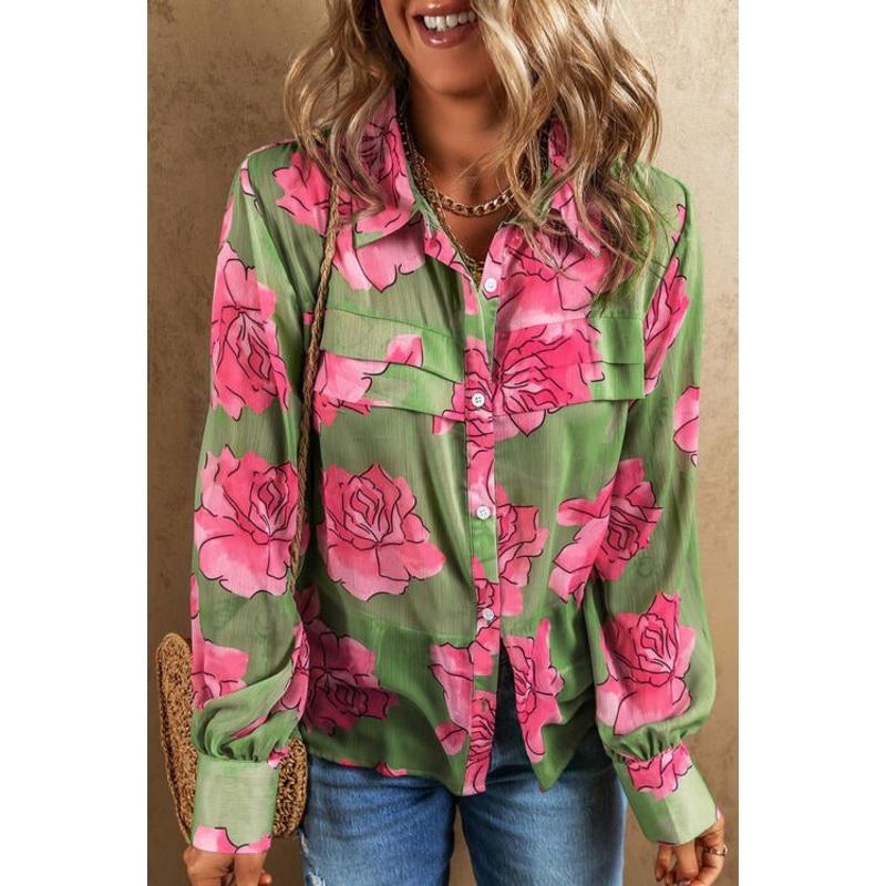 Rosy Long Sleeve Shirt|Matcha Green|Black|Small|Medium|Large|XL