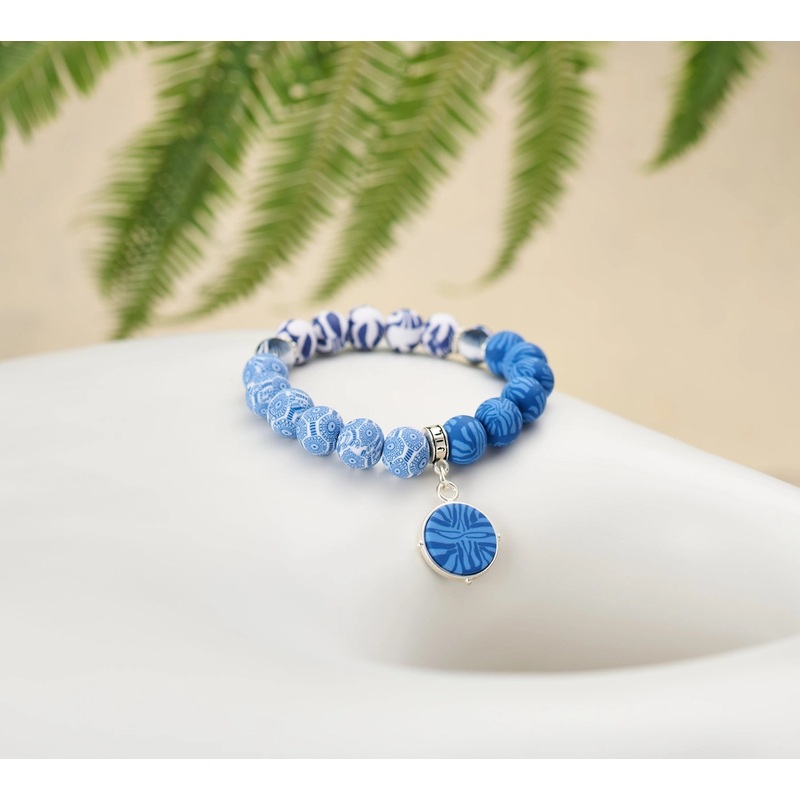 Santorini Reversible Color Block Charm Bracelet