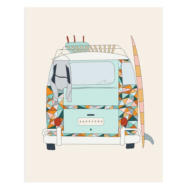 Surf Van Back Art Print
