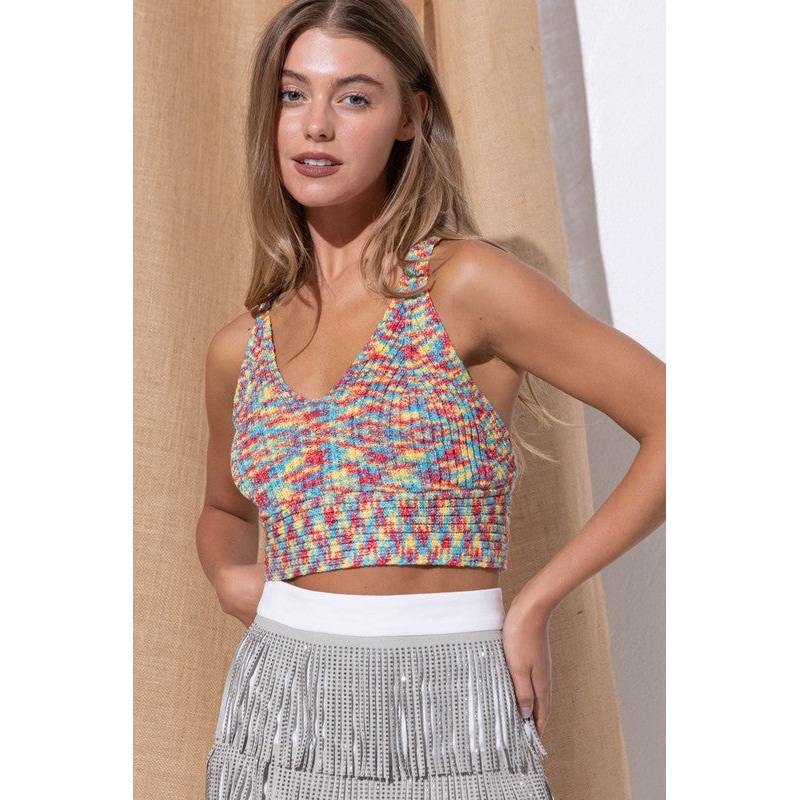 Sweater Crop Tank Top|Rainbow Mix|Small|Medium|Large