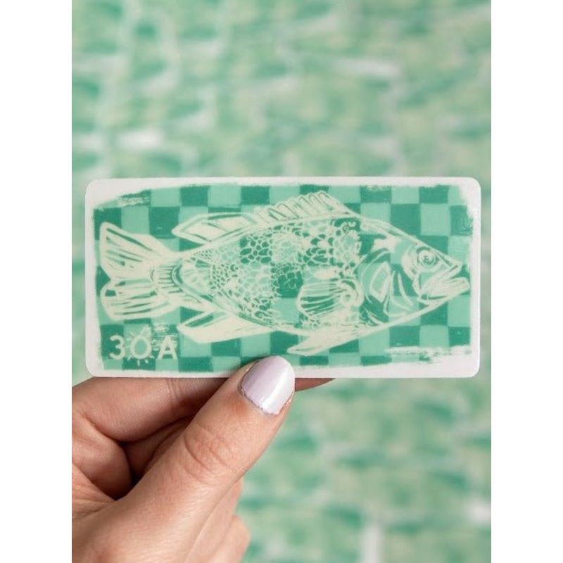 30A Blue Fish Sticker