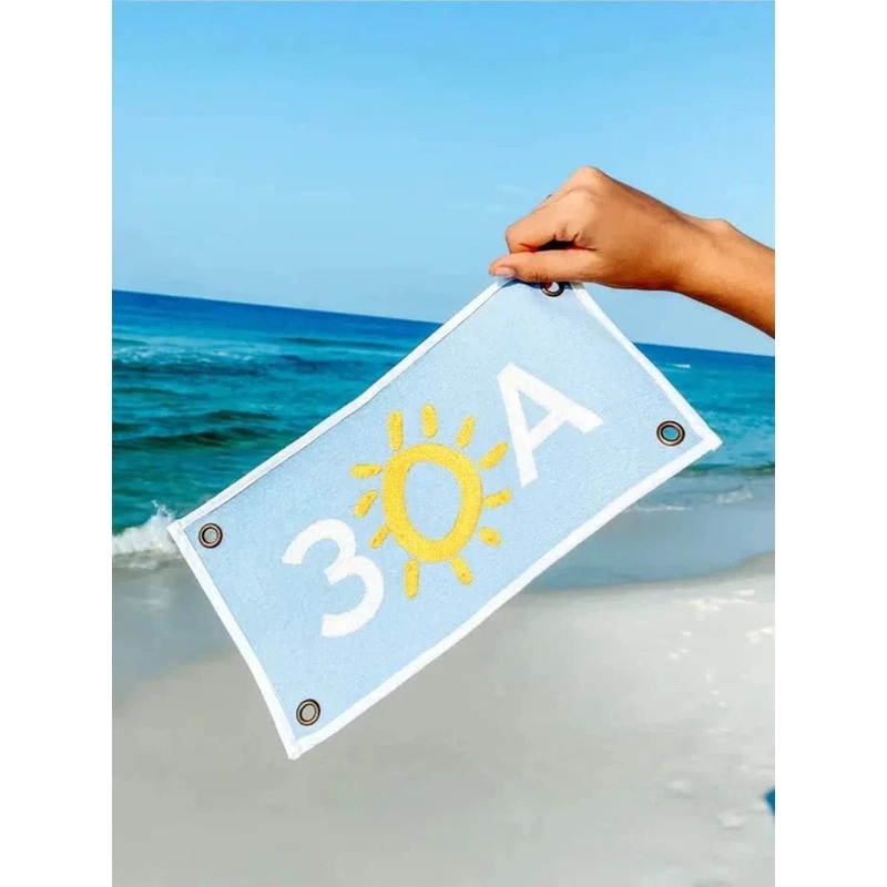 30A Logo Embroidered Canvas Flag