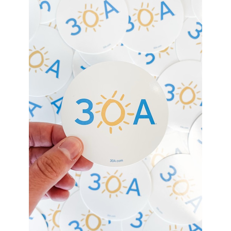 30A Logo Sticker|Navy|White|Yellow