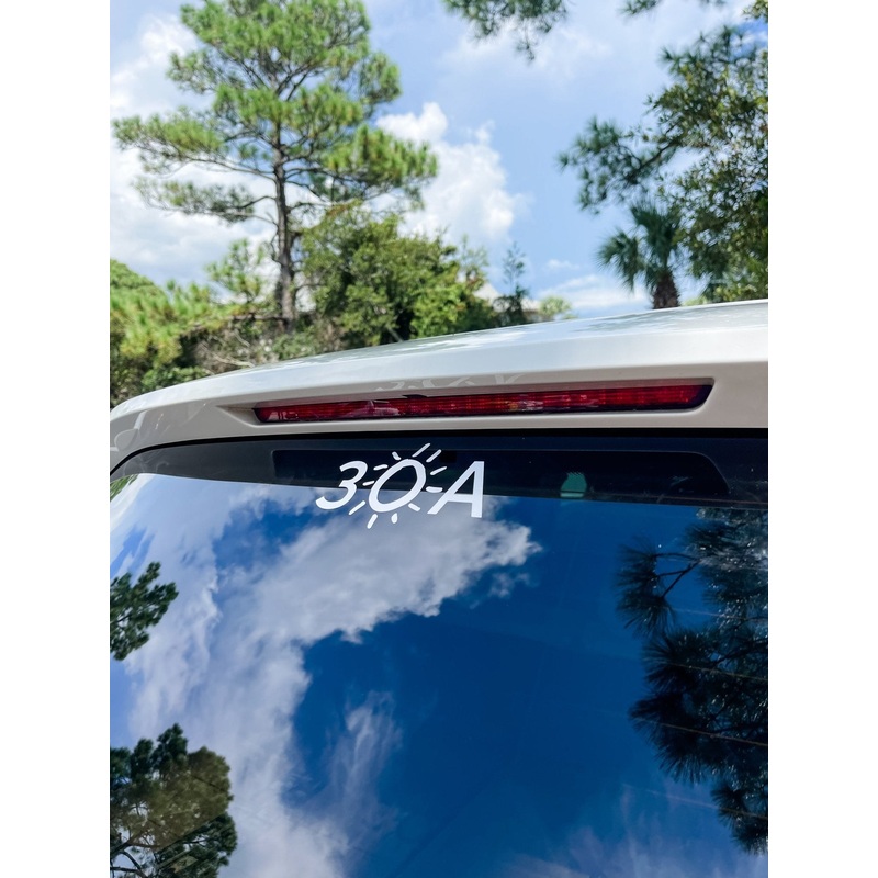 30A White Vinyl Sticker