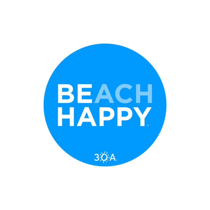 Beach Happy Circle Logo Sticker