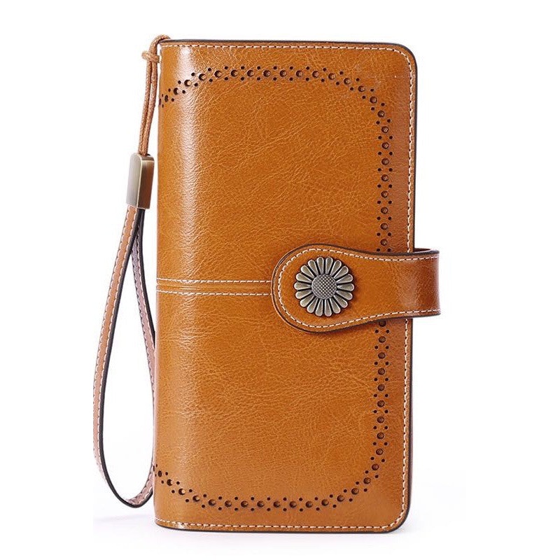 Faux Leather Wallet|Light brown|Teal|One Size