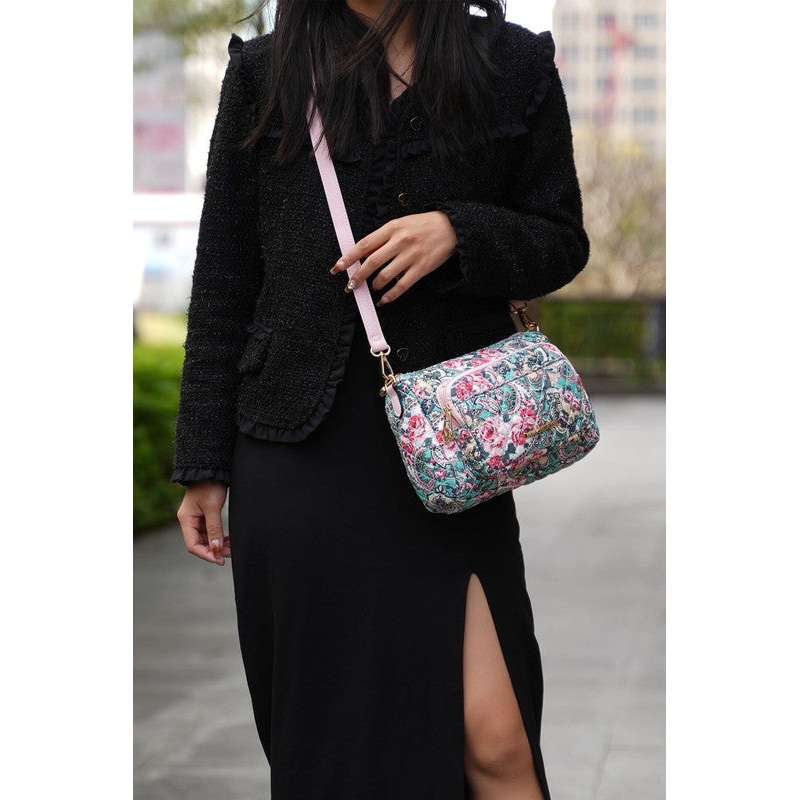 MKF Collection Rosalie Botanical Pattern Crossbody Bag