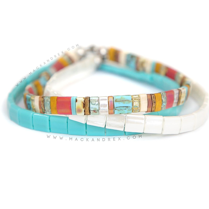 BEACH BUM – Tila Bead Bracelet Stack of 3