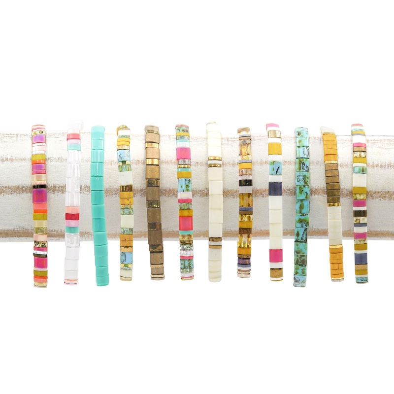 BEACHY – Tila Bead Bracelets|Mischievous|Eye Candy|Glossy Teal|Oasis|Rusty|Beach Bum|Salty|Arizona|Riptide|Dirty Teal|Desert Sands|Carolina Beaches|6.00 inches – XS|6.25 inches – S|6.50 inches – M|6.75 inches – L|7.00 inches – XL|7.25 inches – 2XL|7.50 in