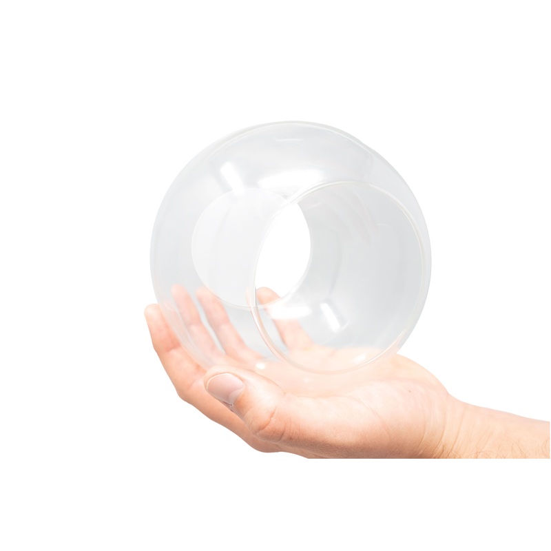 Large Hand-Blown Glass Terrarium with 2 Open Ends