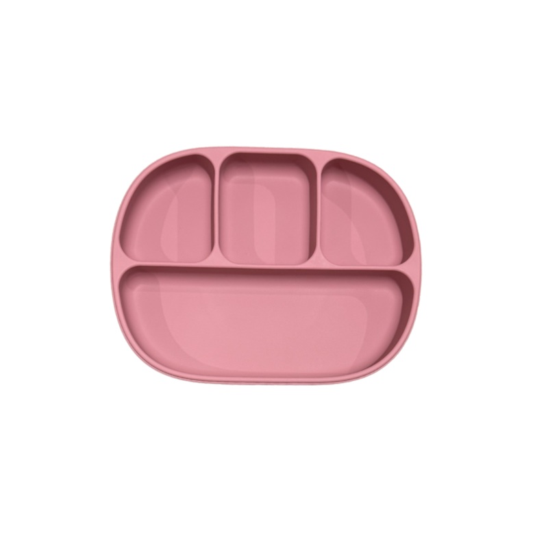 4 Section Suction Plate|Cloud Gray|White Marble|Powder Blue|Petal Pink|Fawn|Pine|Linen|Slate Blue|Petunia Pink