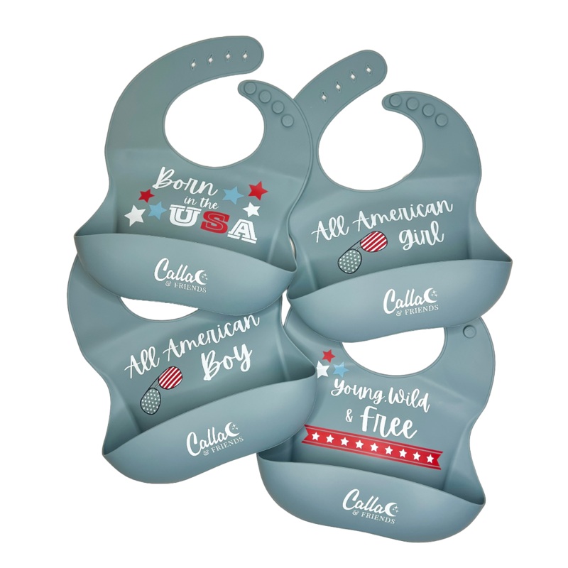All American Catch All Bib|All American Girl|All American Boy|Born in the USA|Young, Wild & Free