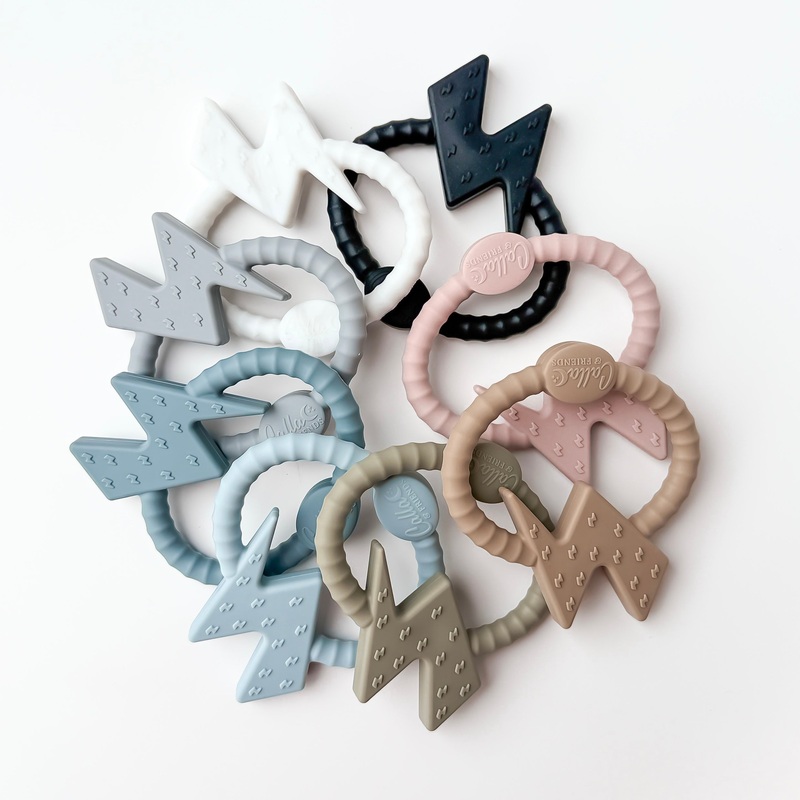 BOLT Silicone Sensory Teether|BLACKOUT|Cloud Gray|Fawn|Powder Blue|Slate Blue|Pine|Marble White|Petal Pink