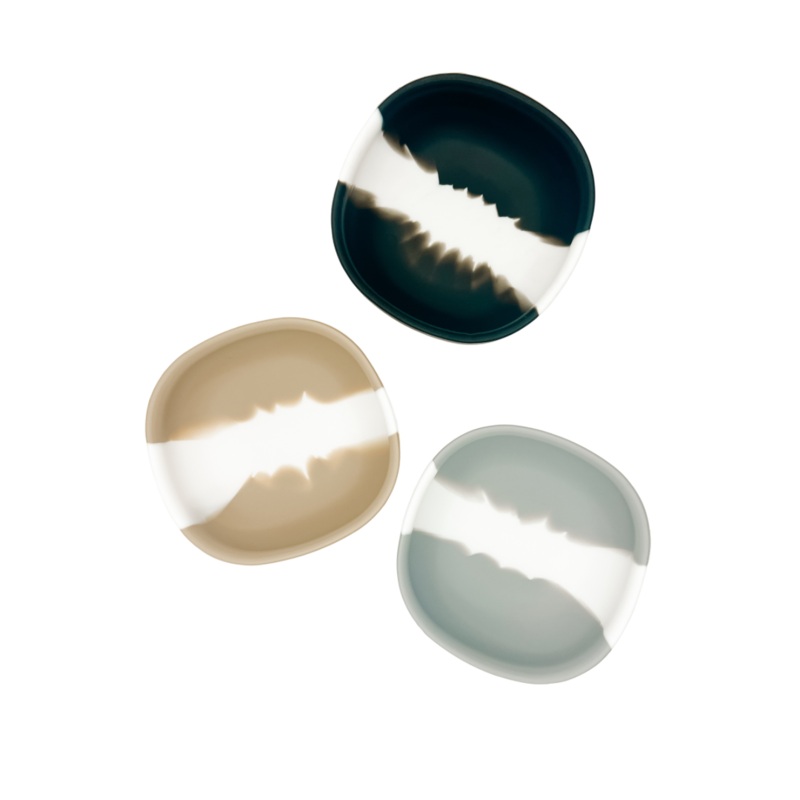 Dip Dye Square Suction Bowl|Fawn|Cloud Gray|BLACKOUT