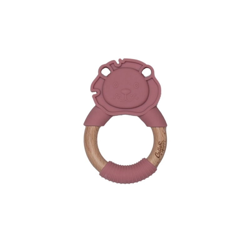 Lion Silicone Teether|Powder Blue|Petunia Pink|Cloud Gray|Linen