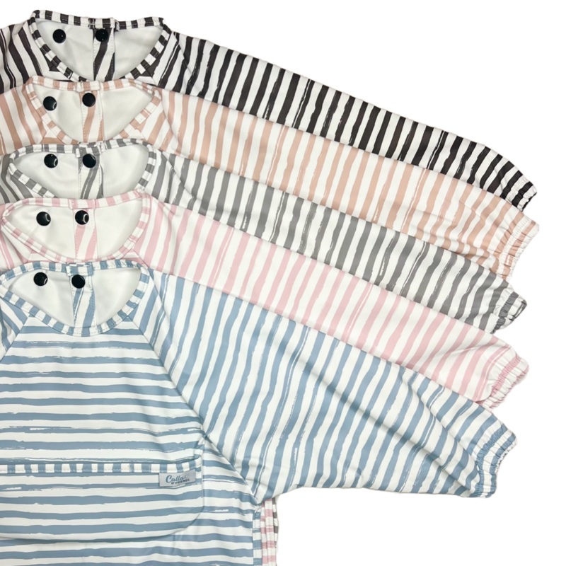 The Grayson Long Sleeve Bib – Brush Stripes