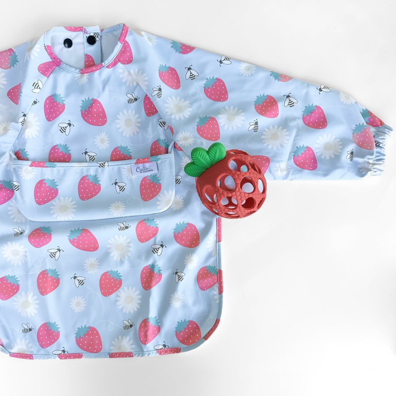 The Grayson Long Sleeve Bib – Strawberry Patch