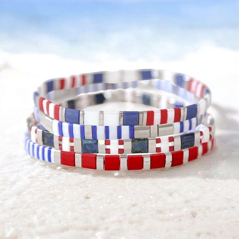 AMERICANA – Tila Bead Bracelet Stack