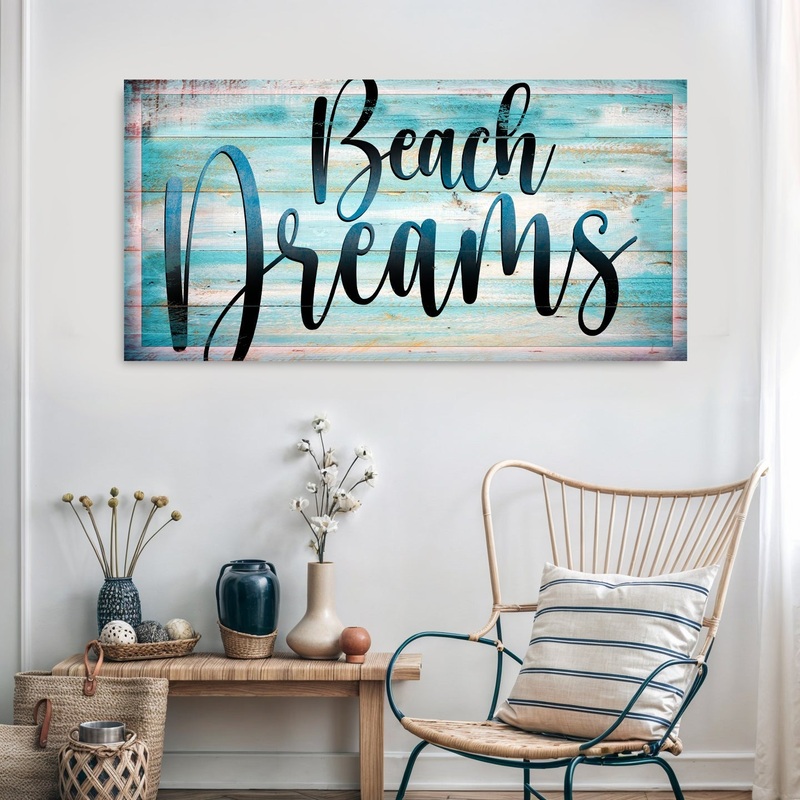 Beach Dreams Sign II|20×10 inch Medium Premium Gallery Wrapped|48×24 inch Large Premium Gallery Wrapped|60×30 inch Extra Large Premium Gallery Wrapped