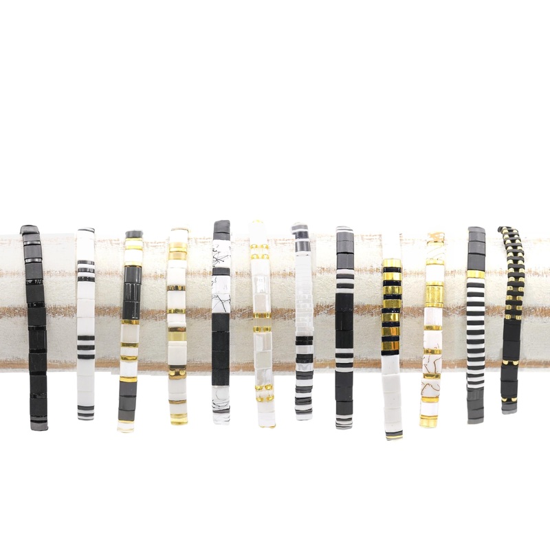 BLACK & GOLD – Tila Bead Bracelets