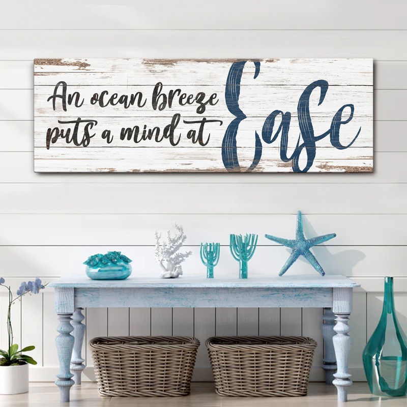 Coastal Beach House Sign II|12×36 inch Medium Premium Gallery Wrapped|16×48 inch Large Premium Gallery Wrapped|20×60 inch Extra Large Premium Gallery Wrapped
