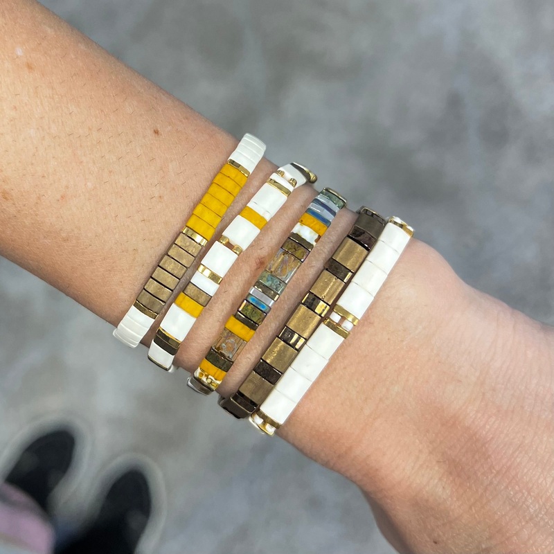 DEATH VALLEY – 5 Tila Bead Bracelet Stack
